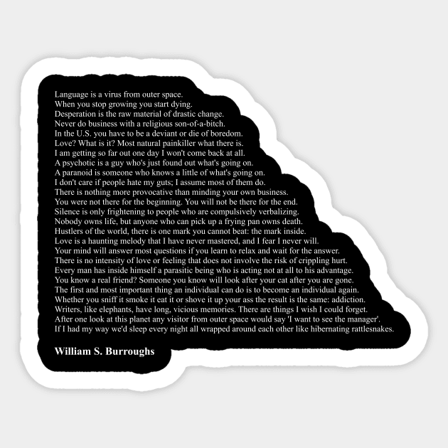 William S. Burroughs Quotes Sticker by qqqueiru